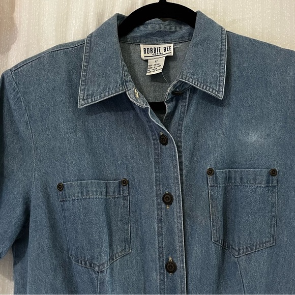 Robbie Bee Light Blue Denim Shirt Dress - Picture 5 of 9